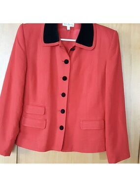 David Brooks Red Jacket with black velvet collar